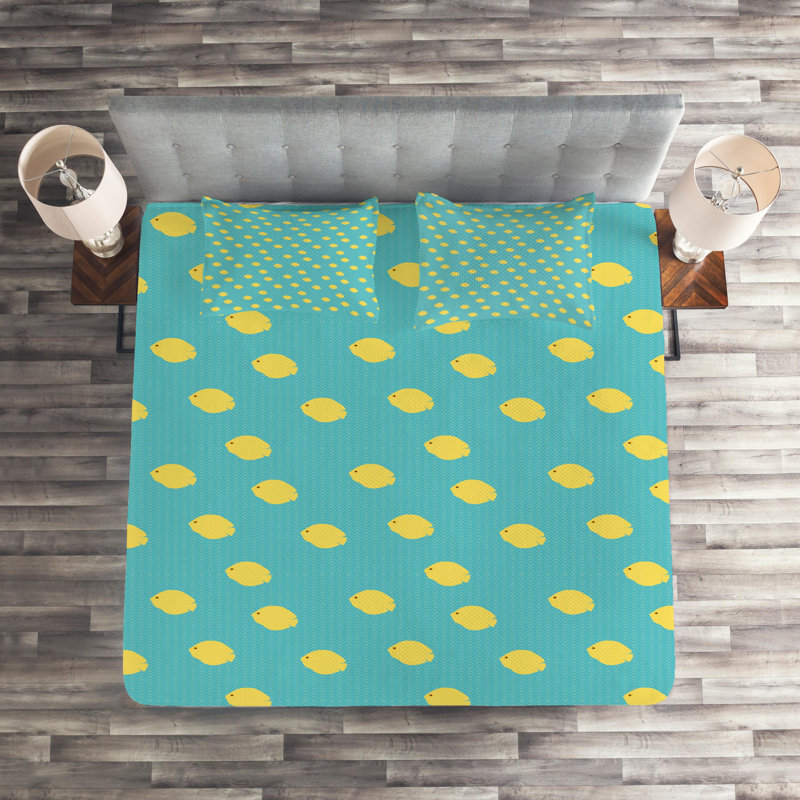 Penguins Eclectic Polyester Coverlet, King Bedspread + 2 Shams, Tropic Fish