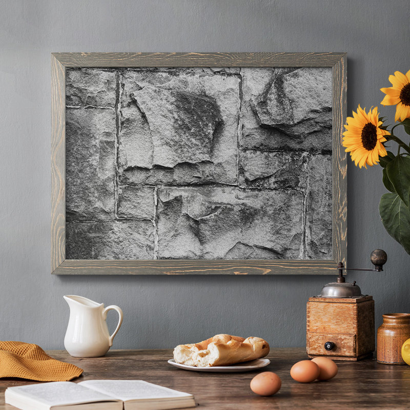 Found Textures VI, peinture sur toile encadrée, Gris, H 18 po x l 26 po x P 1,5 po