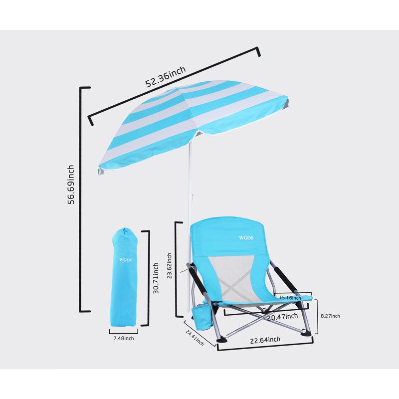 Chaise de plage pliante Stephanic, Bleu