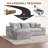 Boneless 103" Boneless Compressed Sectional Couch No Assembly Required With Pillows-62584985-61106479