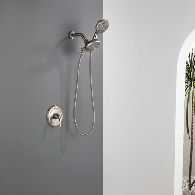 Système de douche mural moderne à fonctions multiples 4,92 "avec douche à main, valve à pression équilibrée et 7 modes de jet