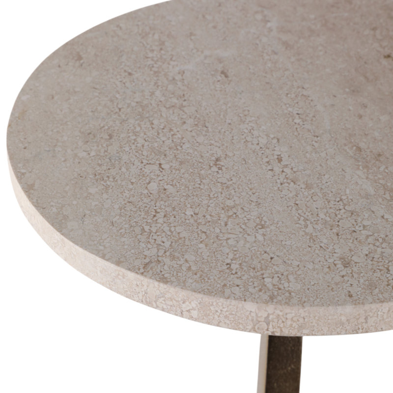 Modern Side Table With Slim Metal Base And Round Top - Stylish Cocktail Accent For Living Room Or Small Spaces - Narrow End Table For Home Decor - 24", Gold