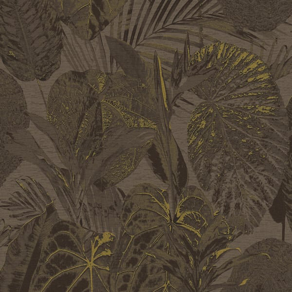 Flourish 10m x 53cm Glitter Wallpaper Roll, Bronze