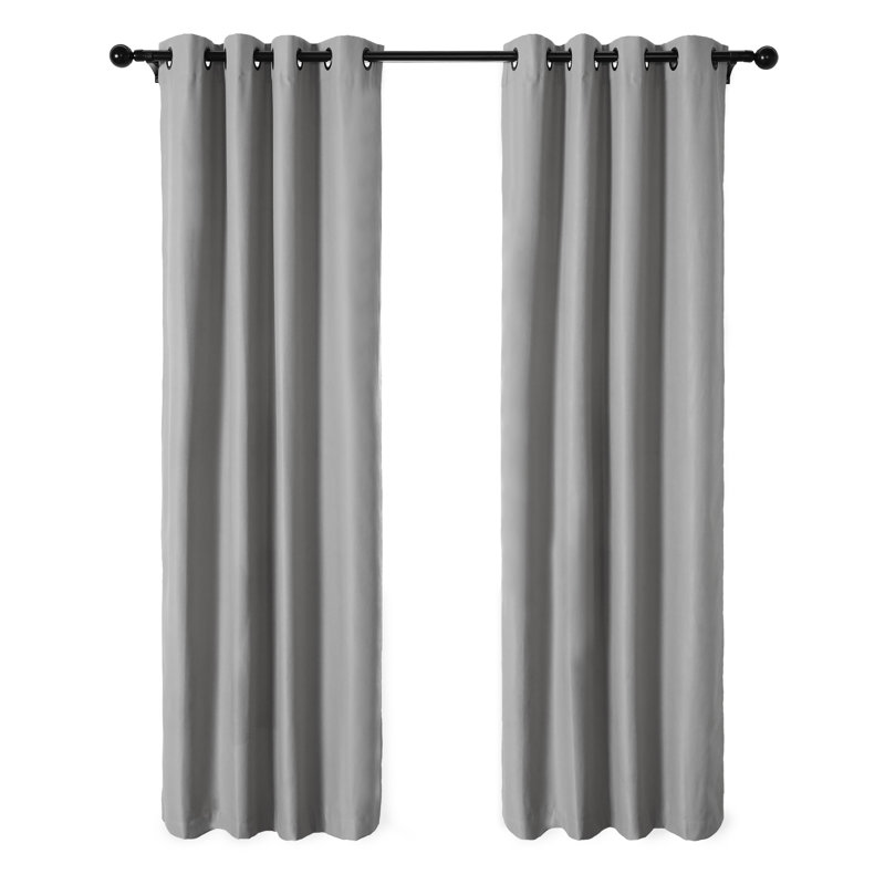 Paire de rideaux occultant 100% croisé Huseman, L 52 po x L 108 po, Gris