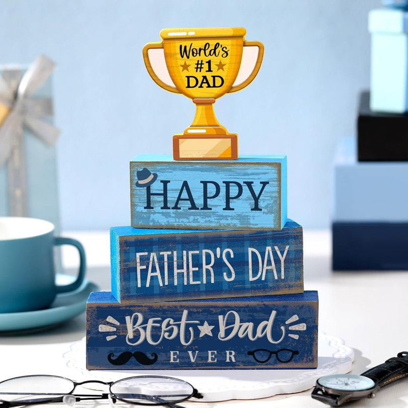 Rustic Fathers Day Tabletop Decor Set 4 Piece