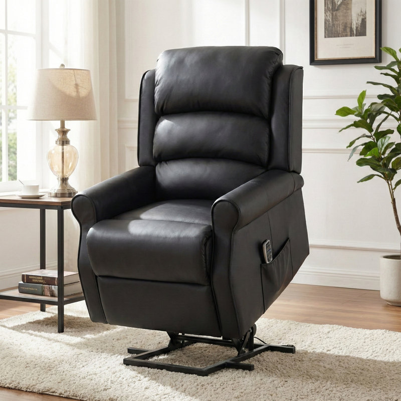 Chelly 79cm Wide Lift Assist Standard Recliner, Black