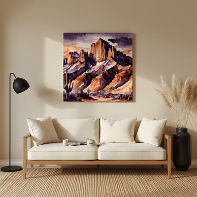 Art mural en métal mauve Southwestern
