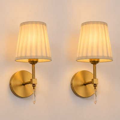 13''(H) Traditional Wall Sconces with Empire Fabric Shades