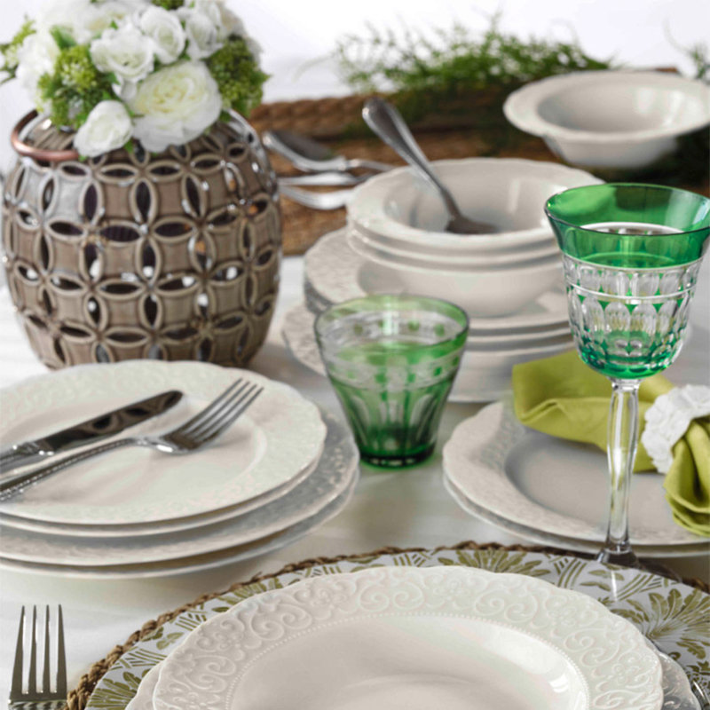 Chitra Piece Porcelain China Dinnerware Set - Service for 6