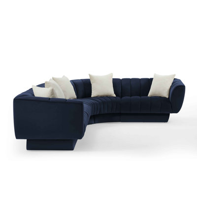 Minimore Modern Style 163.2'' W Charlotte 5Seater Chesterfield Curved Sofa