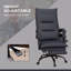 Fauteuil de bureau gris en microfibre avec massage chauffant et repose-pieds