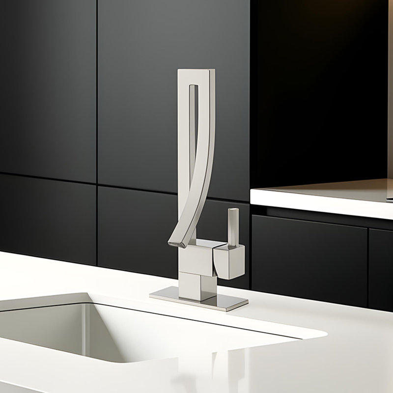 Single-Hole Single-Handle Bathroom Faucet with Drain Assembly