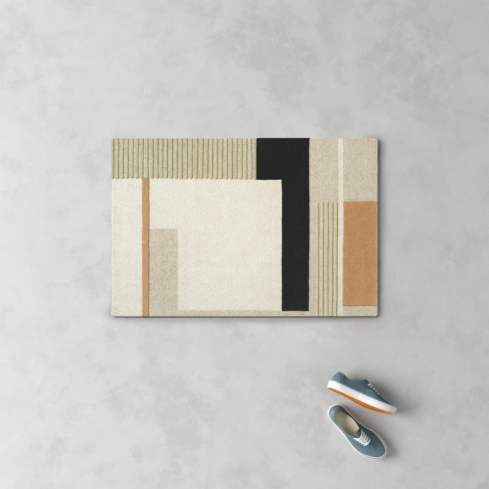 Mora Hand-Woven Geometric Rug, Rectangle 2' x 3'