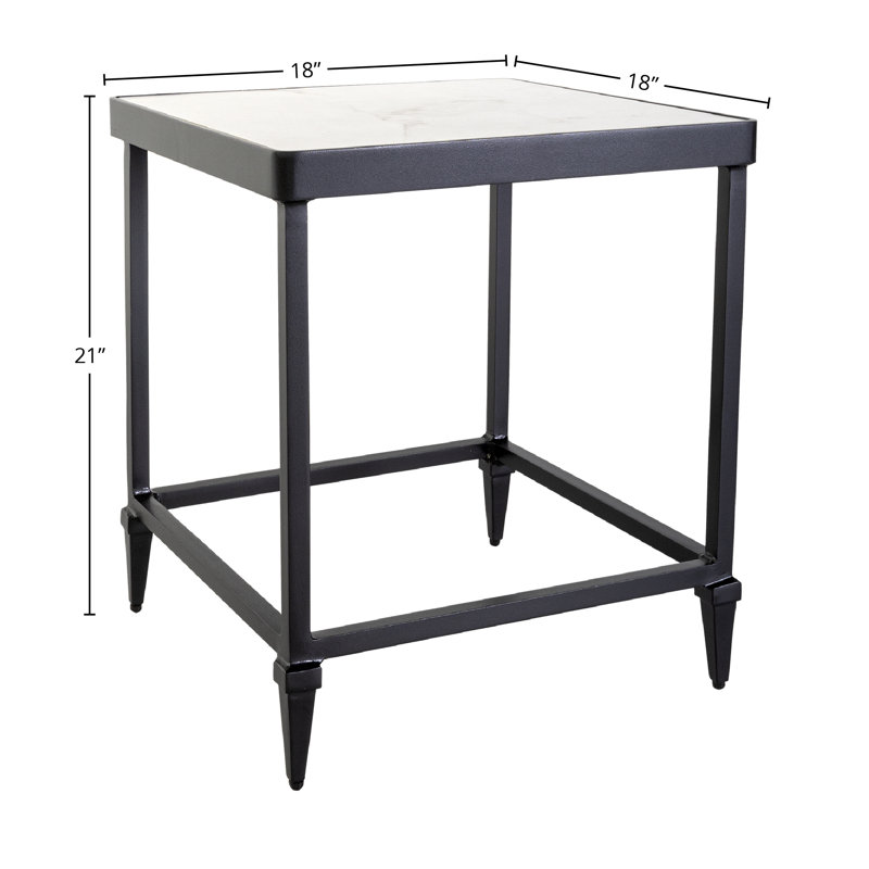 Kensington Outdoor Square Side Table, Canyon Taupe, Graphite