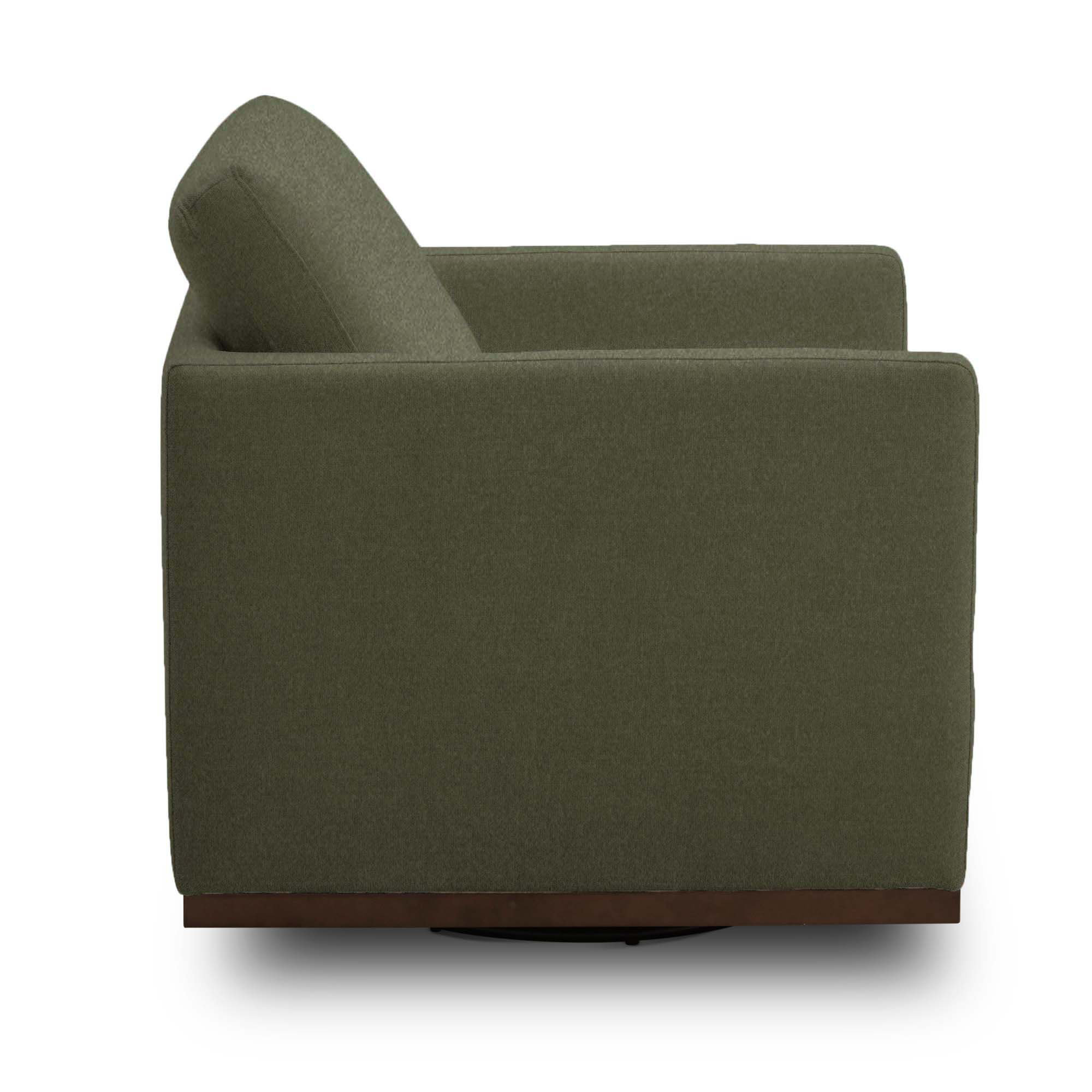 Bobbi Upholstered Swivel Armchair, Vesper Forest Velvet