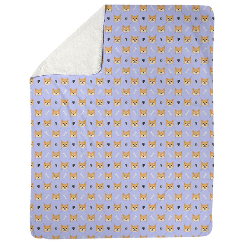 Couverture polaire shiba shiba Katelyn  Elizabeth, l 62,5 po x L 82,5 po, Barbe à papa
