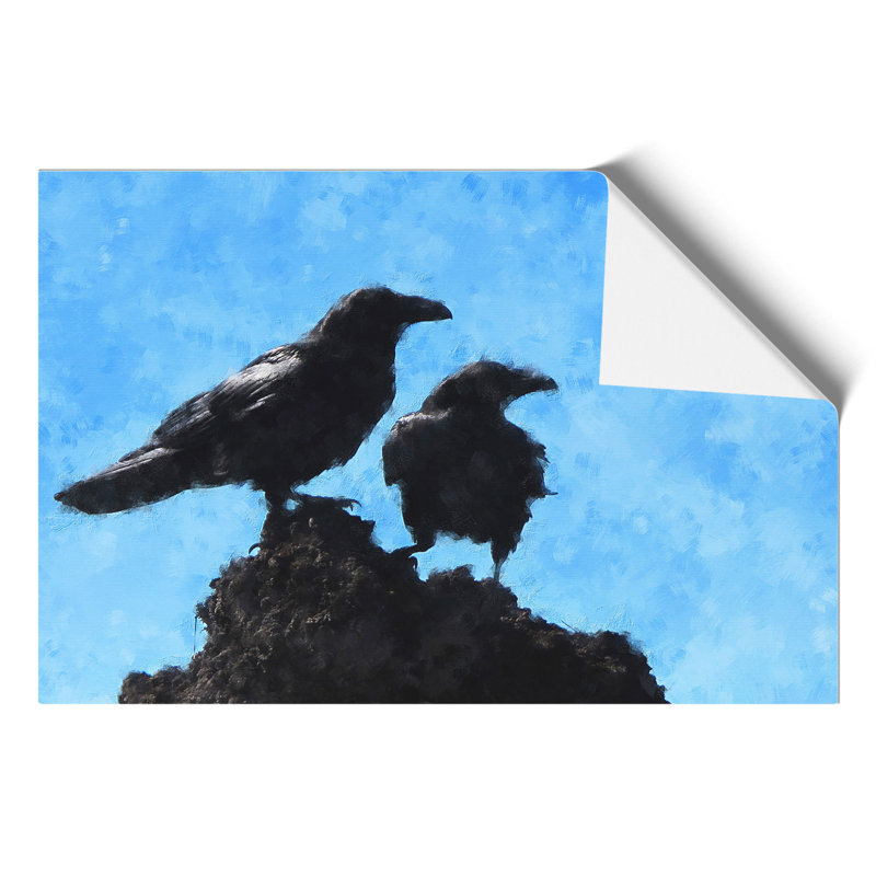 Two Crows Painting - Frameless Print, 30cm H x 42cm W x 0.1cm D