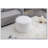 Boucle Fabric Storage Round Ottoman Footstool With Wooden Shelving-2040009555