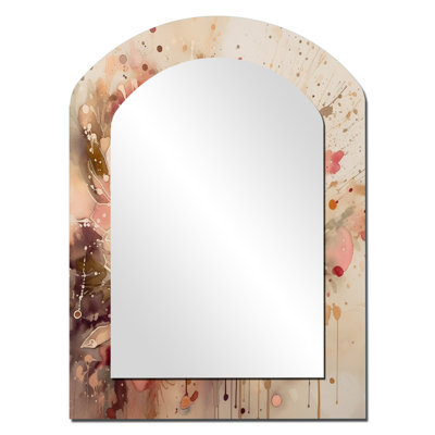Emotions Of Beige Red Peony Flower I - Floral Arch Decorative Mirror On Metal