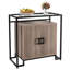 Buffet en bois, armoire de rangement avec 2 portes, espace de rangement, structure en acier et plateau en verre trempé-1014745662