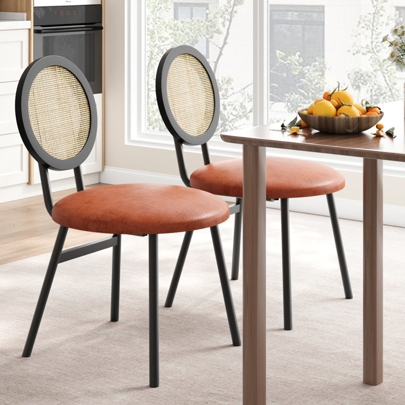 Upholstered Dining Chair, Brown, 2, Brown