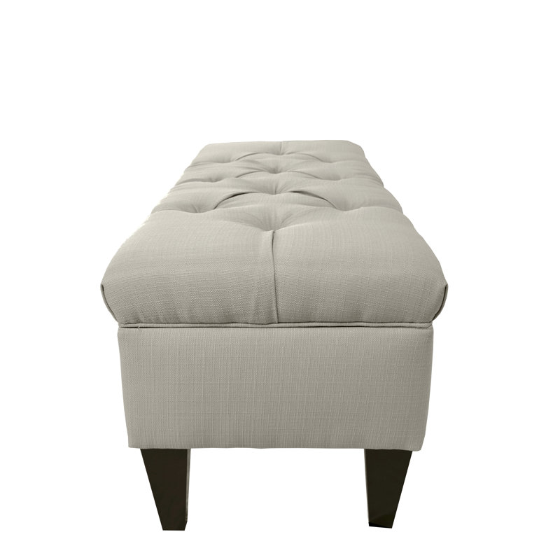 Hobson Polyester Upholstered Storage Bench, Khaki