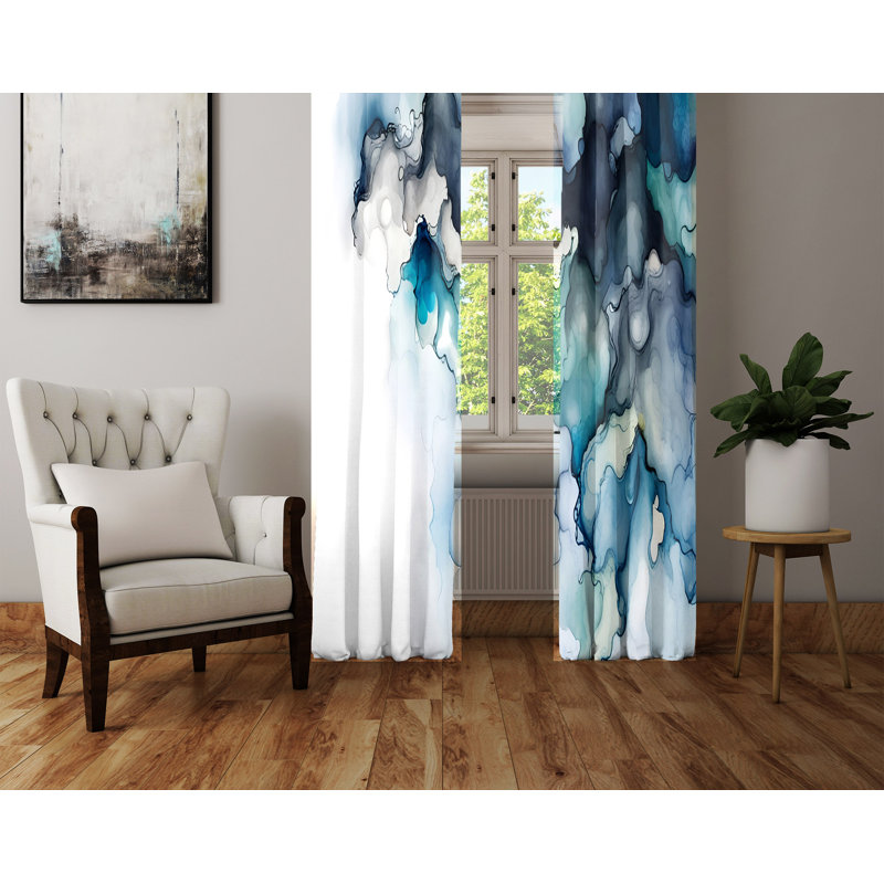 Semi Sheer Curtain Pair, 40" W x 52" L
