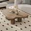 Table basse en forme libre, table centrale en bois d'ingénierie pour salon