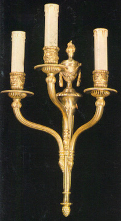 Cowie Candle Wall Light, French Gold Satin with Oil Patina