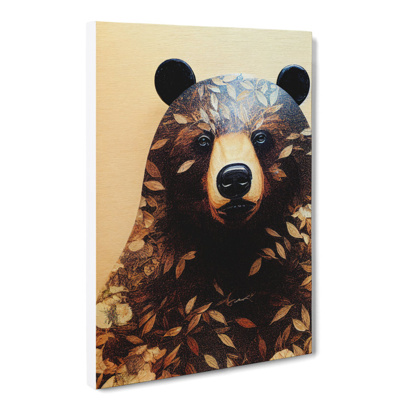 Bear Decoupage - Wrapped Canvas, 76cm H x 50cm W x 3cm D