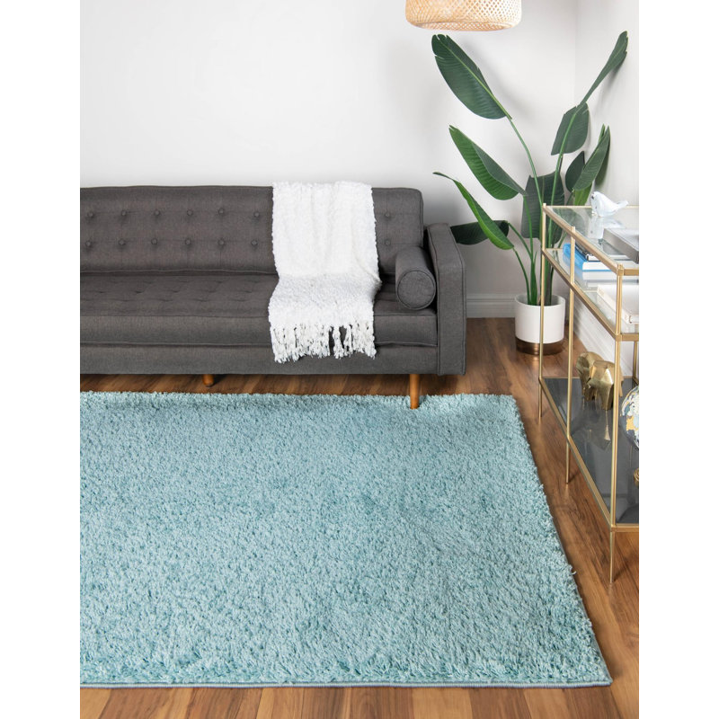 Tapis turquoise Destiney, Carré 5 pi