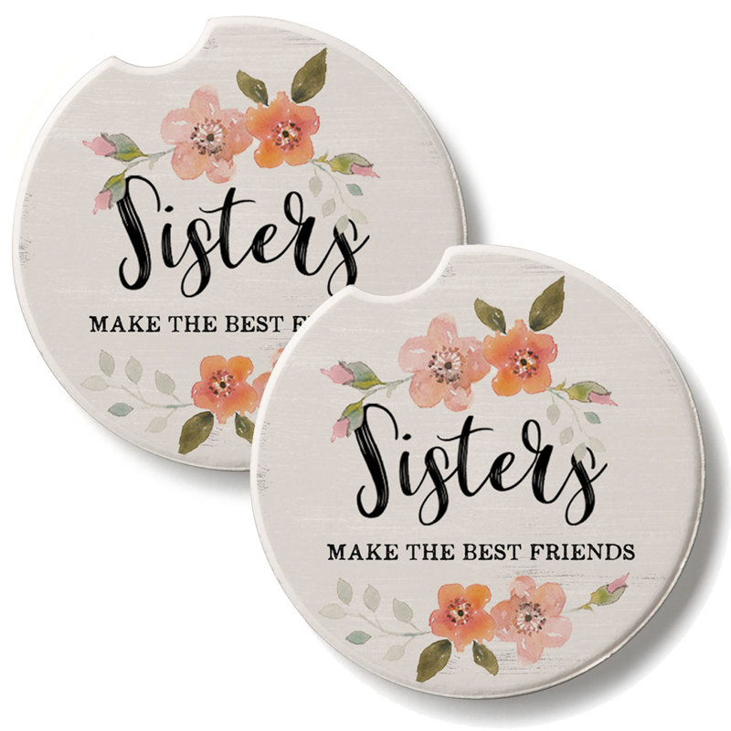 Sisters 2 Pack Stone Car Coasters