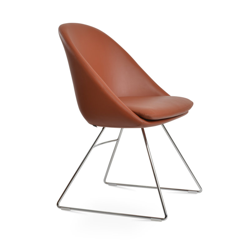 Avanos Wire Side Chair, Cinnamon, Chrome