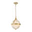 3 - Light 10" Pendant Light with Ribbed Glass Globe Shade