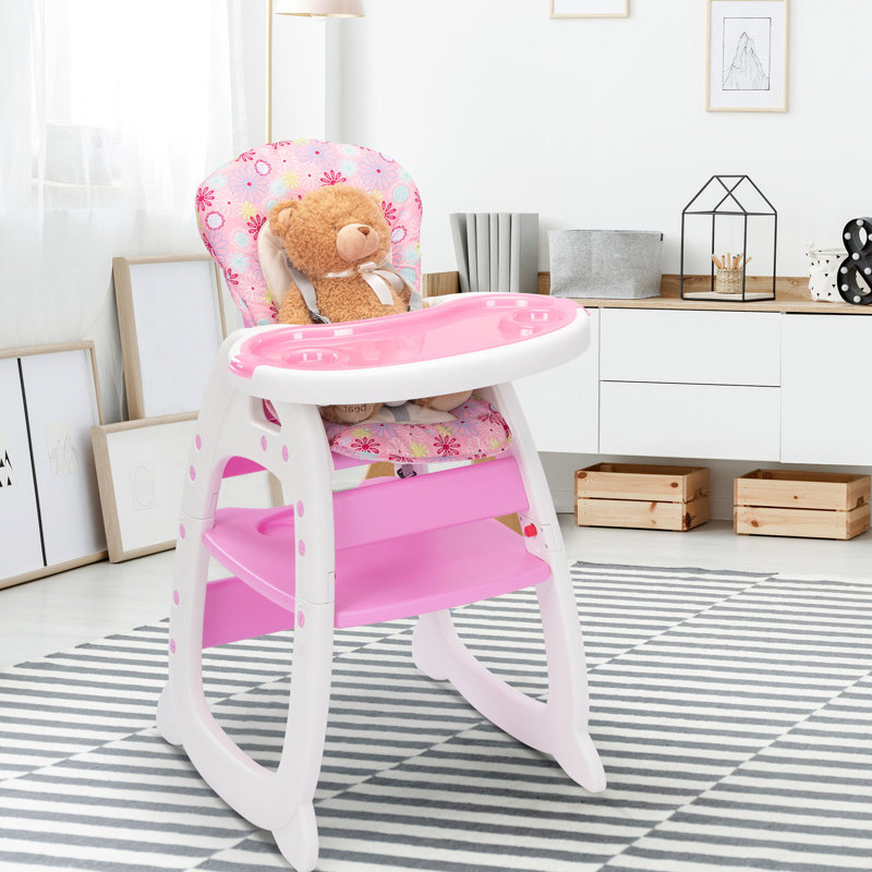 Adorable chaise aux multiples fonctions et teinte rose, siège de qualité lavable