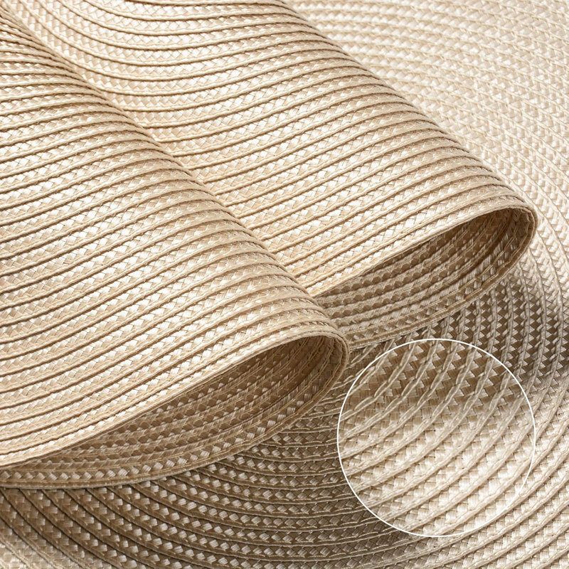Ensemble de 4 napperons ronds tressés tressés antidérapants ivoire, 4 pièces