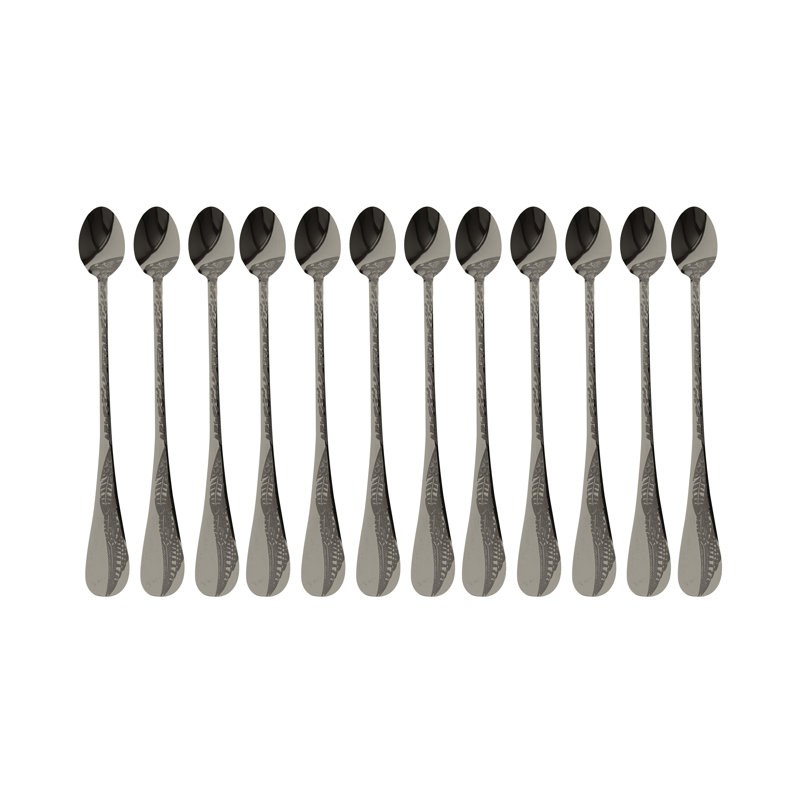 Caccia Stainless Steel Iced Beverage Spoon, Black Gold