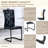 Modern Faux Leather Dining Chairs Set of 2, Glam Upholstered Side Chairs with Bow Legs, Retro Kitchen Chairs with Alligator Pattern(Black, Black Spray-painted Leg )-1776176145-1776176159