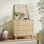 Commode 3 tiroirs, commode à cannelures moderne, commode avec rangement en bois