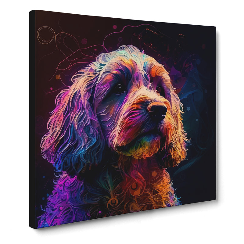 Cockapoo Abstract Art - Wrapped Canvas, 50cm H x 50cm W x 3cm D