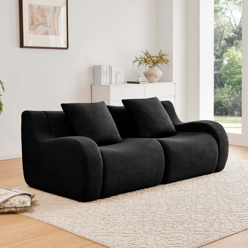 Canapé modulaire modulaire avec tissu en peluche de qualité supérieure, accoudoir courbé, base antidérapante, aucun assemblage requis