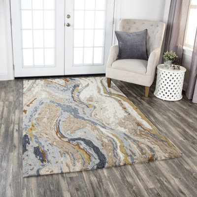 Tapis beige en laine touffeté à la main Stephenson