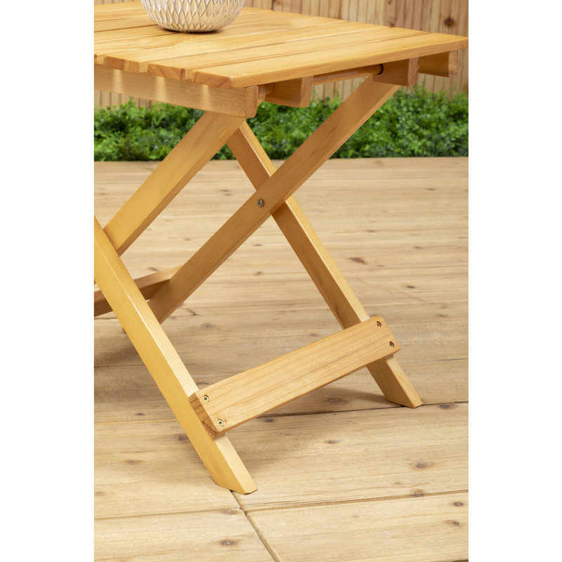 Christianson Square Poplar Solid Wood Outdoor Side Table and Bistro Table - 46 cm W 46 cm D, Natural