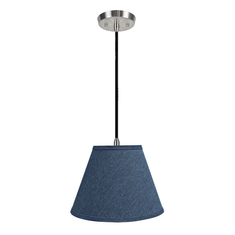 Luminaire suspendu 1 lumière à cône simple Mackenzie, Bleu délavé, H 9 po x l 12 po x P 6 po