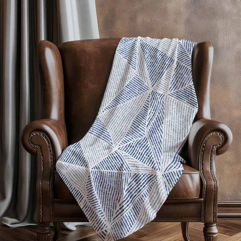 Jeté géométrique Addison Sherpa ASB618, Marine