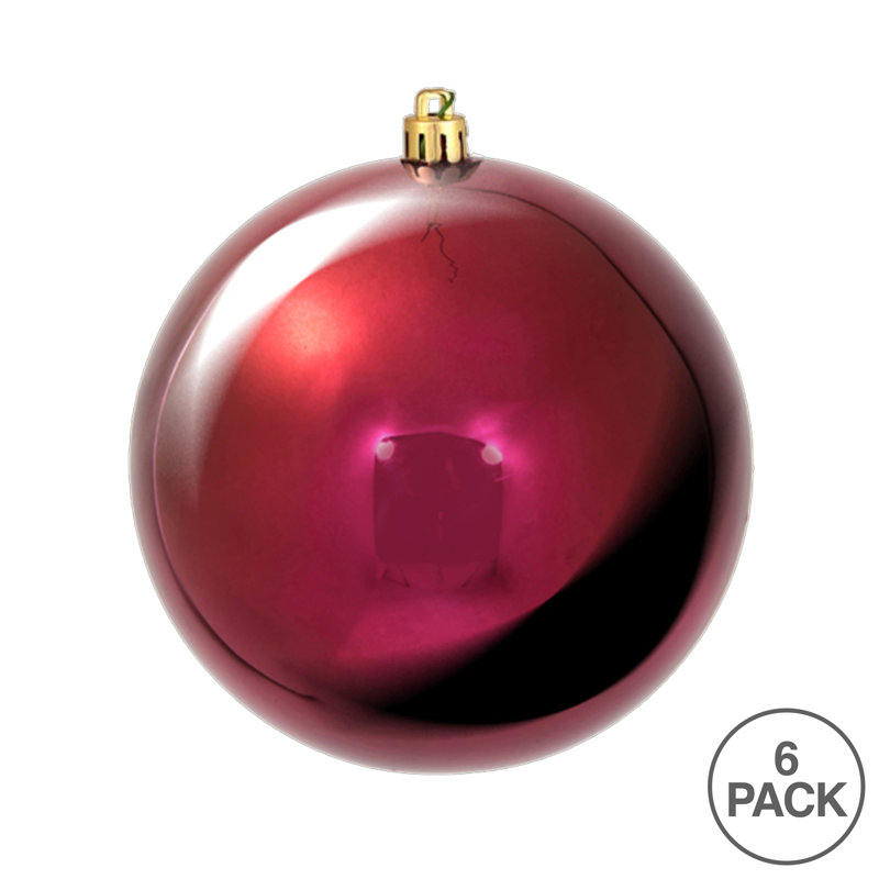 Décoration de boule décorative des Fêtes, H 4 po x l 4 po x P 4 po, Berry Red, 1