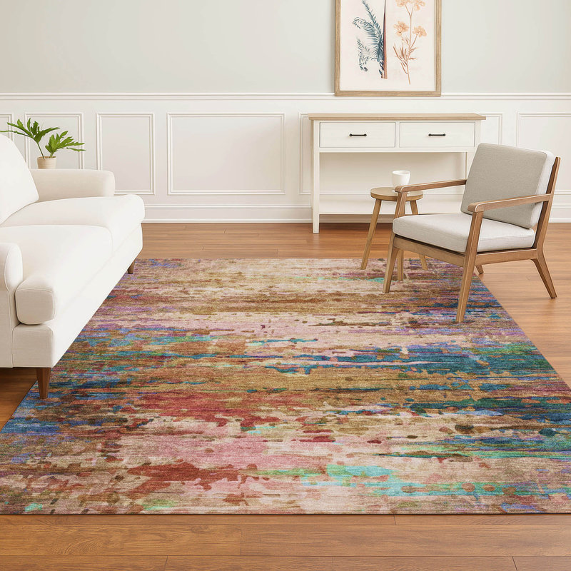 Premium Machine Washable Mayfield AMF2035 Abstract Rug, 10' x 14', Sage