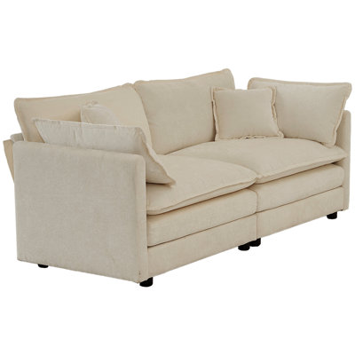 2 Couch In Beige Chenille: Upholstery And Construction Chenille Living Room Seating . Solid Wood Frame For Stability. High Sponge Fill. Breathable Upholstery. Customizable Arrangements. Easy Assembly