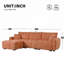 Canapé modulaire modulaire en forme de L, siège très grand, conception à tirette, repose-pieds mobile, mousse haute densité et structure en métal et bois robuste en tissu bouclé-896177917