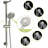 10" Brushed Nickel Shower Kit - Dual Heads With 5 Water Flow Modes Massage, Bubbly, Rain, Rain&Bubbly, Rain&Massage Wall Mounted, Comes Arm, Hose, Adjustment Rod, Enamel Cover, Valve Core-126673669